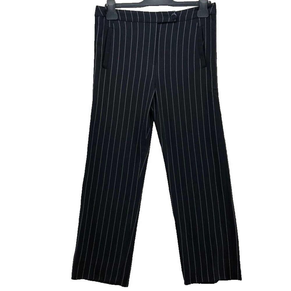Armani Collezioni Dress Pants Womens 6 Black Pinstripe Classic Business Career